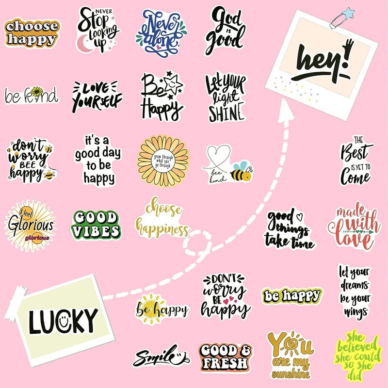 CoCube+ Inspirational Quote Stickers 300pcs  Positive Motivational Stickers for Students  Teachers  Planners  Employees  Colorful Waterproof Aesthetic Sticker for Laptop  Water Bottles  Journal  Whiteboard - Image 3